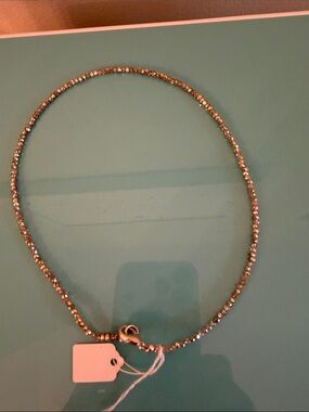 Faceted Silver-Tone Beaded Choker Necklace